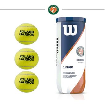 Bolas Tenis Wilson Roland Garros Tarro x 3 – Todo en Deportes