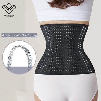 Entrenador de cintura de huesos de acero para mujer  moldeador de cuerpo  r 