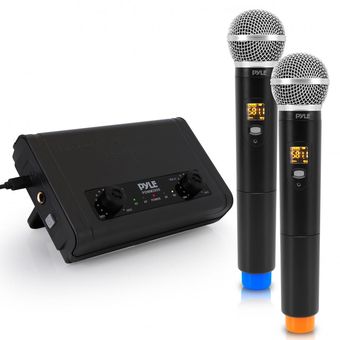 Microfonos Inalambricos UHF Dobles Pyle negro 