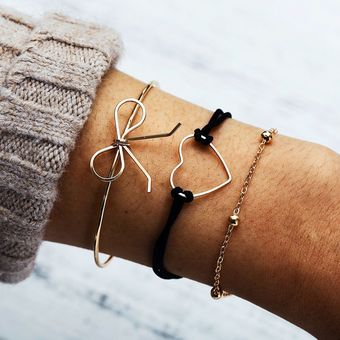 Bohemia Cadena De Cuerda Negra Pulsera De Mujer Traje De 
