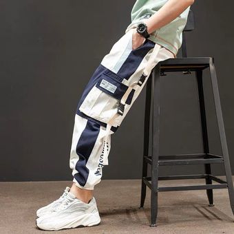 #27 Pantalones de chándal de estilo Hip Hop para hombre,ropa deportiva informal con cordón,Hip Hop,con personalidad 