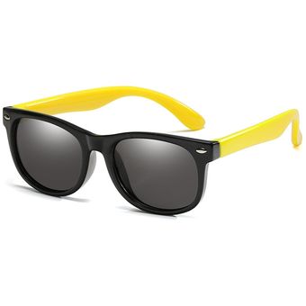 lentes de seguridad con espejo de silicona Gafas de sol cuadradas con lentes polarizadas para niños y niñas UV400 