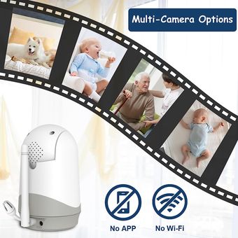 JUAN Monitor de video para bebés con cámara y audio, monitor de cámara para  bebés sin WiFi con pantalla IPS de 3.2 pulgadas para