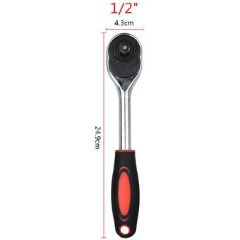 Llave de trinquete de cubo de transmisión con mango de 12 '' Llave de liberación rápida 24 dientes 