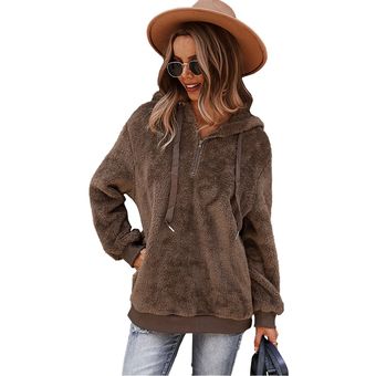 Abrigo caliente suelto suelto color sólido suéter estilo casual abrigo de piel moda moda 