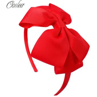Oaoleer-accesorios para el cabello para niña diademas de cinta sólidas hechas a mano con aros de satén tocados para la vida diaria de los niños Diadema con lazo de 4 pulgadas 