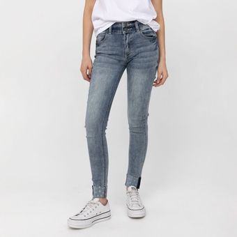 Jeans Slim Tiro Medio Mujer Lee-Azul 