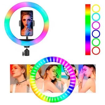 Aro de luz led flash 26 cm foto selfie colores GENERICO