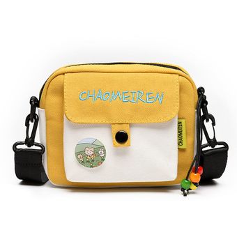 Bolso pequeño de lona para mujer bandolera coreana para teléfono mó 