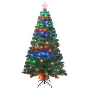 Arbol Navidad Led Fibra Optica 180 Cm 200 Ramas + Estrella Base Acero