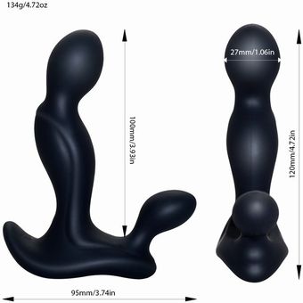 Silicone Men Prostata Massager USB Rechargable Adult-Negro 