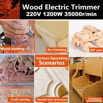 Práctico enrutador laminador eléctrico de madera de 220 V 1200 W 35000 