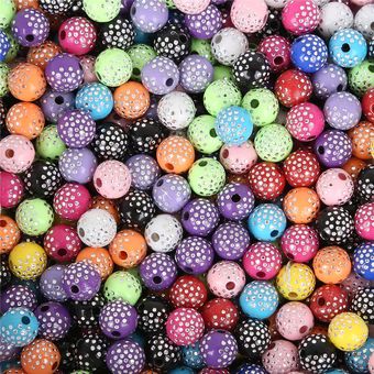 Perlas Acrílicas Multicolores De 8 Mm 100 Piezas Para Artes 