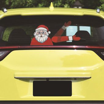 Decoración navideña Santa Claus Ondeando Etiqueta engomada del coche Ventana de estilo Limpiador de la ventana 