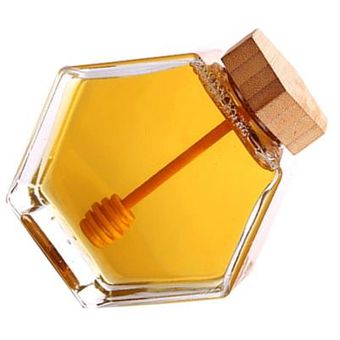 Olla de miel de vidrio con cazo de vidrio transparente Tarro 250 ml 