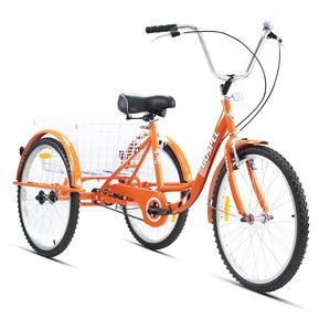 Tricicleta R24 1 Velocidad Canasta Trasera Naranja
