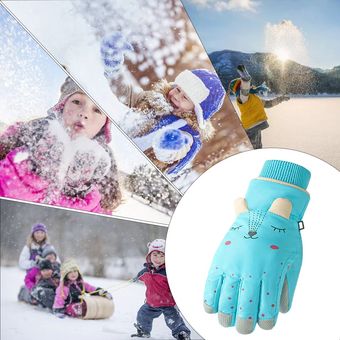 Invierno frío guantes resistentes niños de interior y guantes al aire libre durante 6-12 años de 
