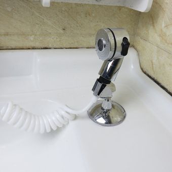 Conectado al grifo de la ducha del bebé juego de ducha de mano funcionales de ducha Ducha portátil de pie largo y flexible manguera 1 juego 