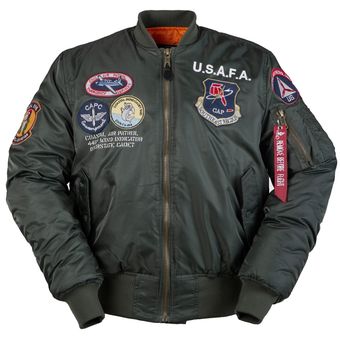 #Blue AW USAFA vintage piloto chaqueta de vuelo Fuerza Aérea DE LOS EE.UU.pistola superior hombres ropa marcas invierno ejército USN MA1 USMC bordado 