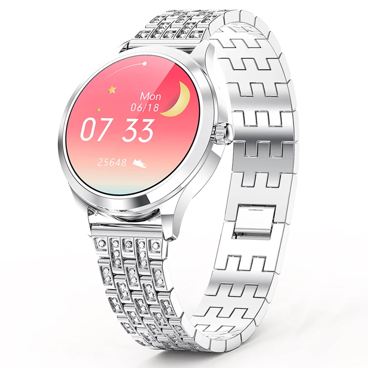 Fralugio SmartWatch Reloj Inteligente LW07 De Lujo Para Dama Plata