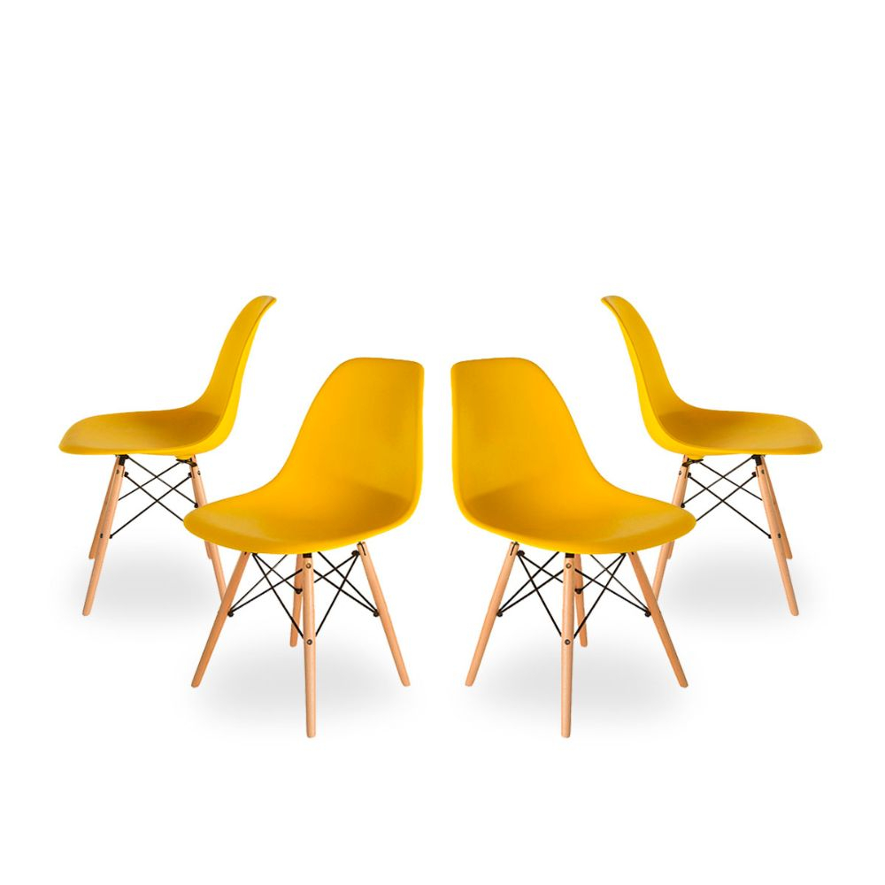 Set de 4 sillas amarillas  TU GOW