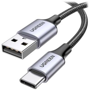 Cable Datos UGREEN USB-A a USB-C 2m trenzado Universal Gris