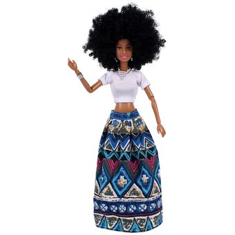 Baby Movable Joint African Doll Toy Negro Mejor Regalo C 