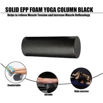 Yoga negro palillo de la espuma después de rodillo Fitness palo de masaje muscular entrenamiento Yoga Pilar 