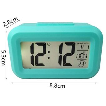 #Blue Sin batería B4 Inicio Desk Digital Clock Control de sonido Retroiluminación 1224 H Snooze 8 Tonos de alarma para dormitorios Detalles para niños Decoración del hogar 