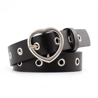 Cinturones de doble anillo para mujer  cinturón de moda para Vestido vaquero de cuero PU  hebilla d 
