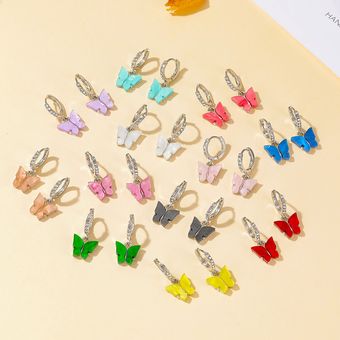 Charm Woman Pendientes Resin Butterfly Jewelry Colgate Color 