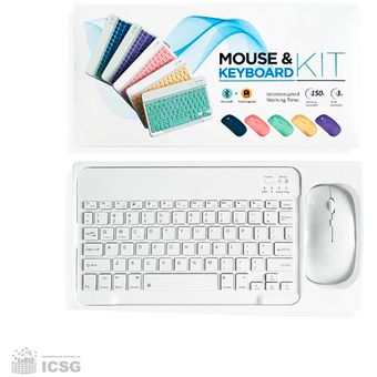 Kit Teclado Mouse Inalámbrico Bluetooth - Blanco
