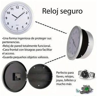 Reloj de pared con caja fuerte oculta para joyas, objetos de valor en  efectivo