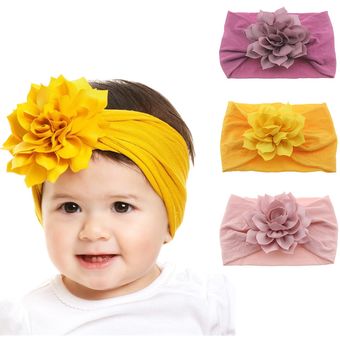 Turbante anudado de flor de loto para niña pequeña,accesor 