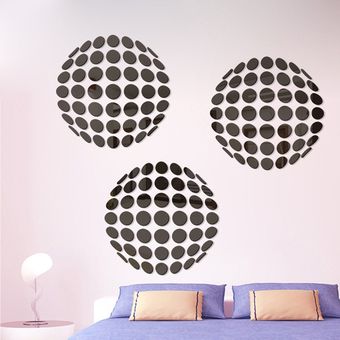 Espejo acrílico bricolaje Dot pared Las etiquetas engomadas de la decoración del hogar pegatinas de baño 