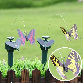 1 Juego de solar colibrí bailando y mariposas volando de vibración colibrí Flor de jardín de casa o 