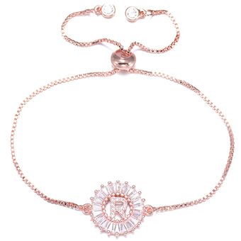 Pipitree 26 Letras Alfabéticas Brazalete Blanco Zirconia R-t 