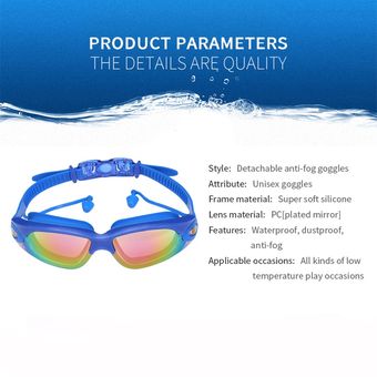 Gafas impermeables tapones para los oídos gafas de natación profesionales de silicona para adultos gorras de natación piscina Anti-niebla UV gafas de natación arena 