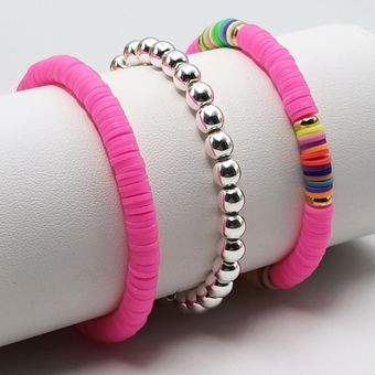 3 Piezasjuegos De Pulseras De Disco De Arcilla A Mano De De 