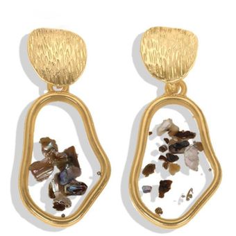 Pendientes Retro Niñas, Pendientes Geométricos De Conchas 