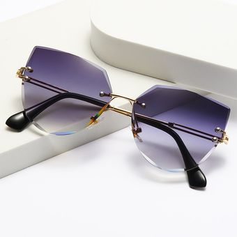 Diseño de marca de gafas Pilotos sin marco retro Gafas demujer 