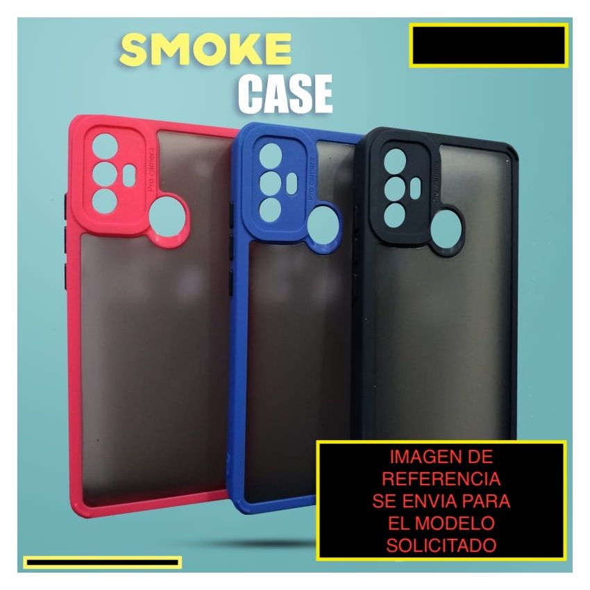 Case Motorola G30/G10/G20 Rojo Smoke Case Humo Transparente Color Funda Protector Reforzado