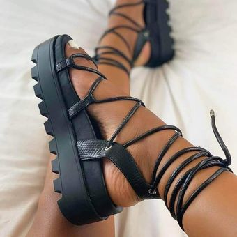 Sandalias para gladiadores para mujeres Plataforma para sandalias 
