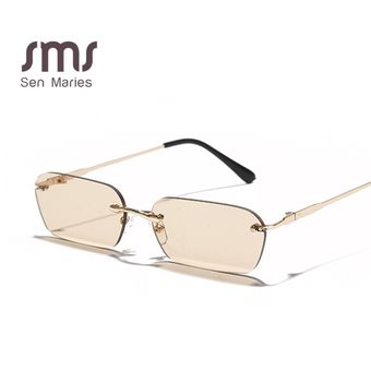 Pequeñas gafas de sol sin marco Gafas de sol rectangularesmujer 
