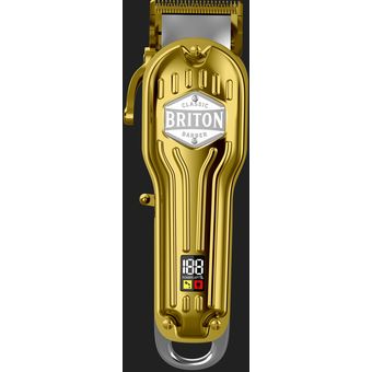 BRITON BARBER Maquina Cortar Pelo Afeitadora Inalambrica Briton + Kit Pro -  Plateado - Talla única