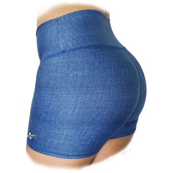 Short Licra Fit - Army Oxo Sport Mujer Fitness Abstracto Azules