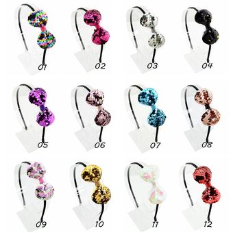 accesorios para cabello bandanas hechas a mano Diadema de colores con lazo de lentejuela sirena para niña gorros para bebé 