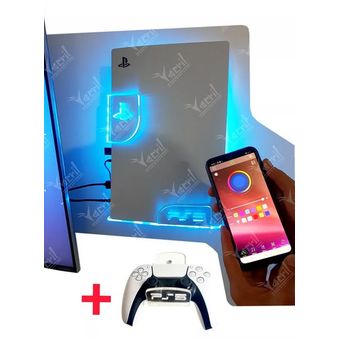 Soporte Ps5 Pared Luz Led 1m Playstation5 Combo Completo