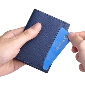 Billetera delgada de cuero genuino para hombre marca de lujo con clip para tarjetas billetera SAI 