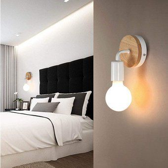2PCS Apliques luz de Pared Loft LED Metal Hierro Forjado Blanco 